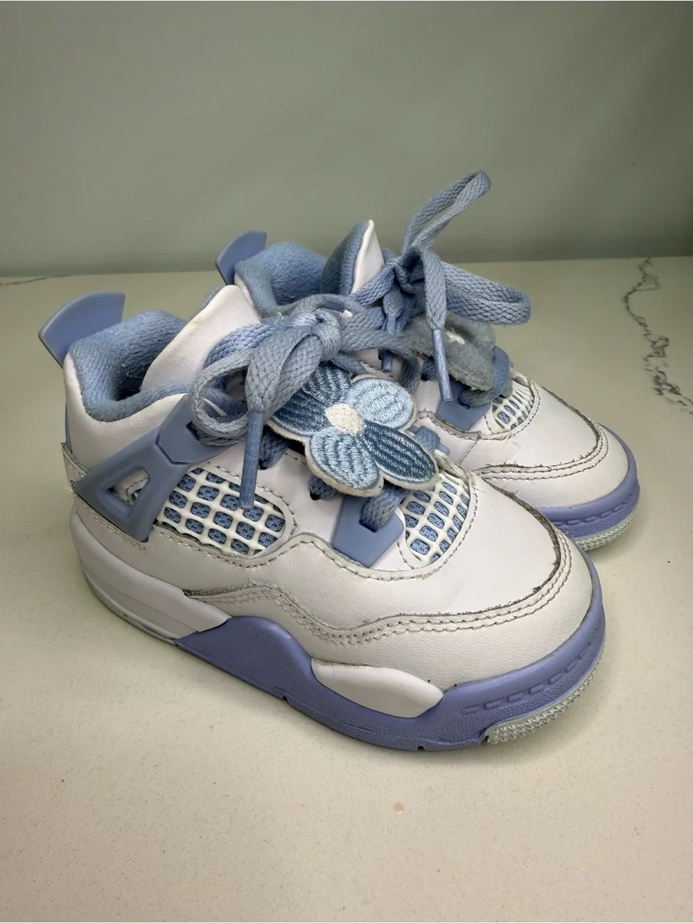 Nike Air Jordan 4 Retro Td 6C White Aluminum Blue Tint